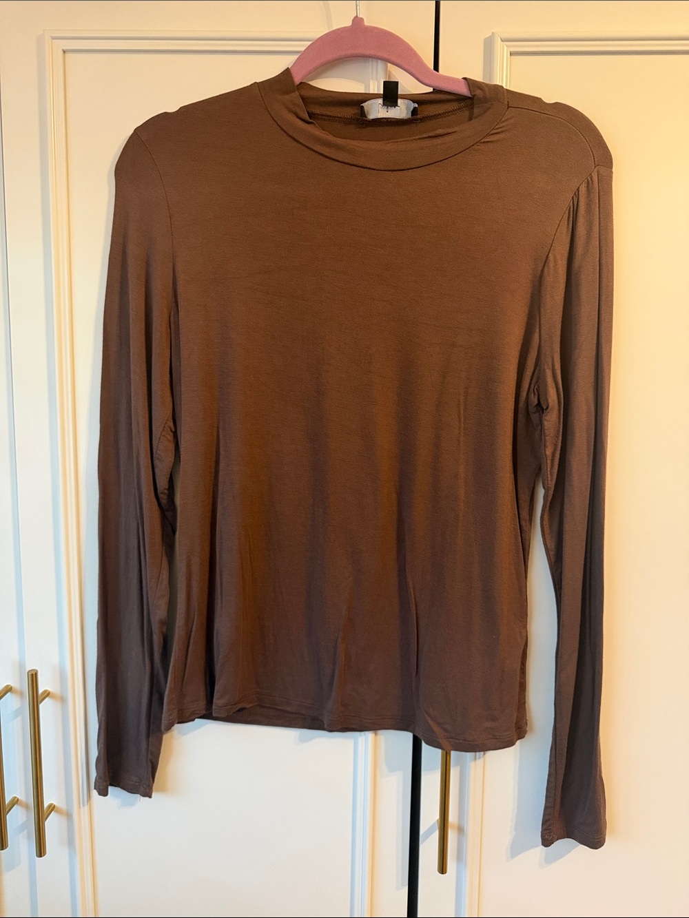 Lulu's Long Sleeve Crewneck Shirt - Brown